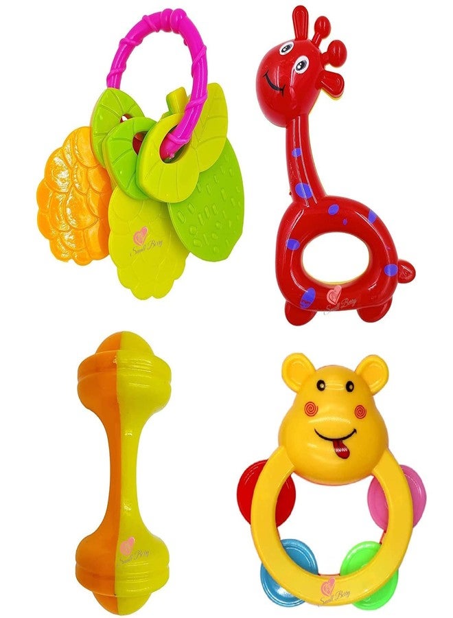 SmallBerry™ Bright and Colorful Attractive Set Baby Musical Rattle Playset for Infant and Toddlers Rattle Set_Multicolored_4 Piece - Image 1